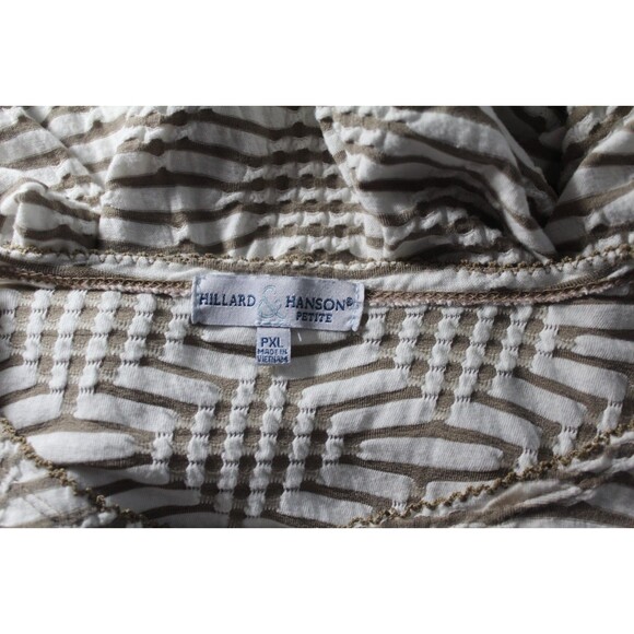Hillard & Hanson Women's Petite 3/4 Sleeve Striped Round Neck Top, Size PXL - Picture 4 of 4